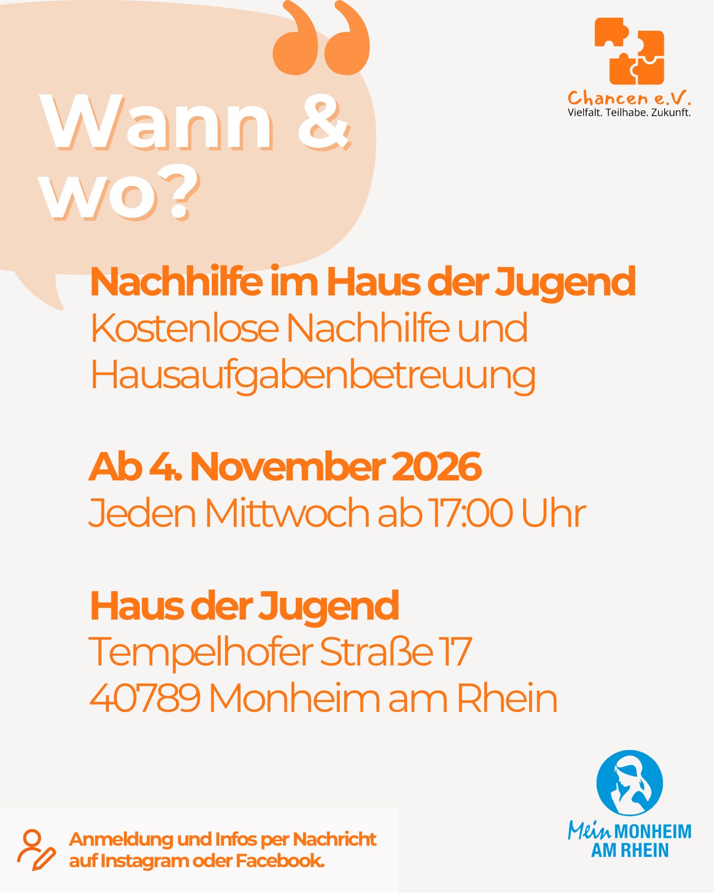 Flyer Seite 4: Mittwochs im Haus der Jugend