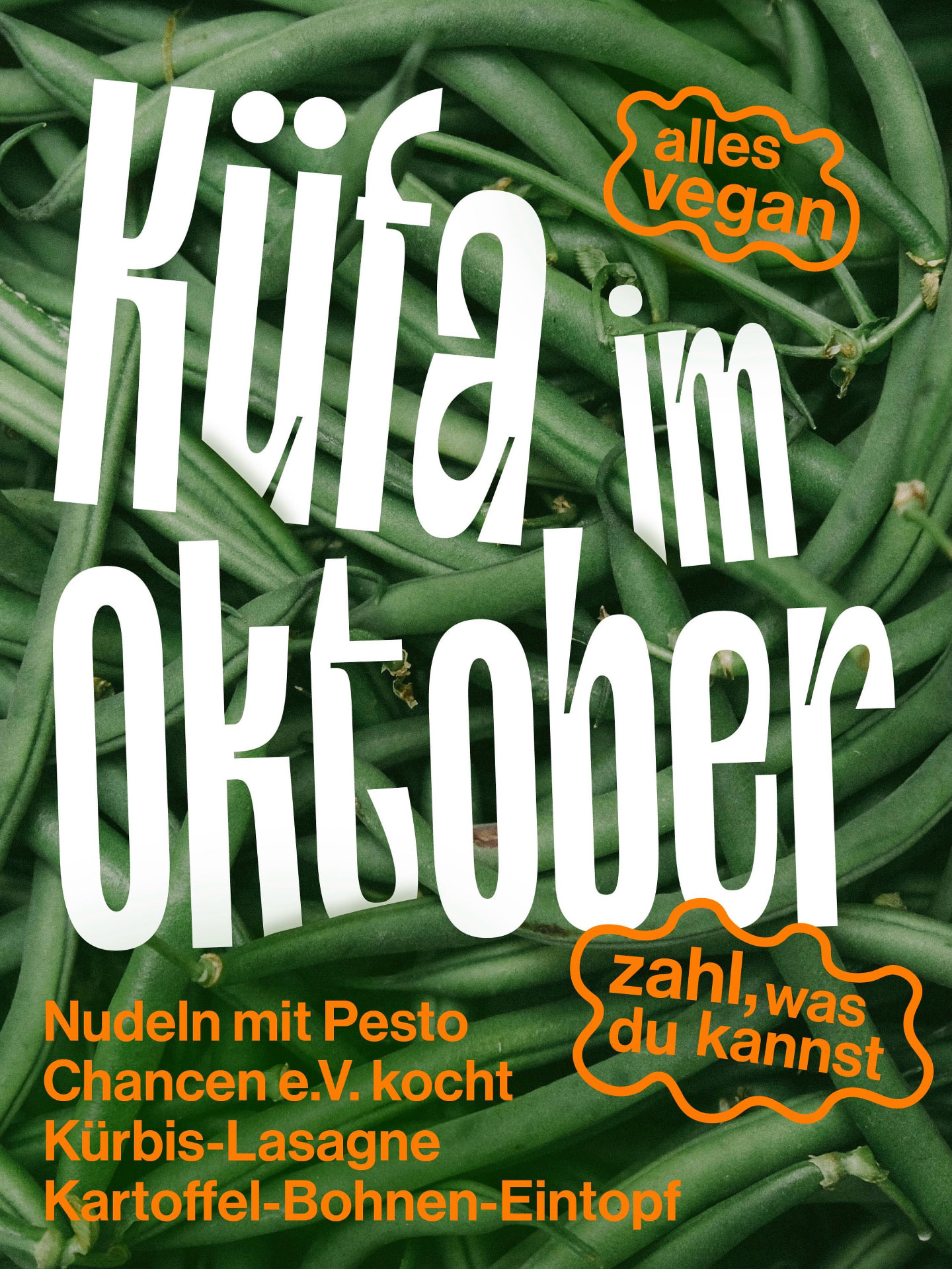Das Oktoberplakat der Küfa: alles vegan und Zahl, was du kannst
