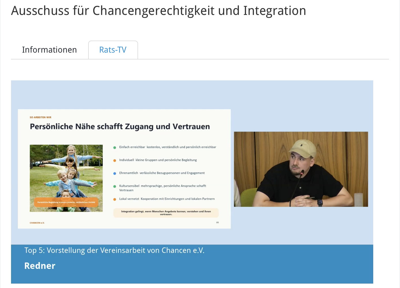 Chancen e.V. im Rats-TV